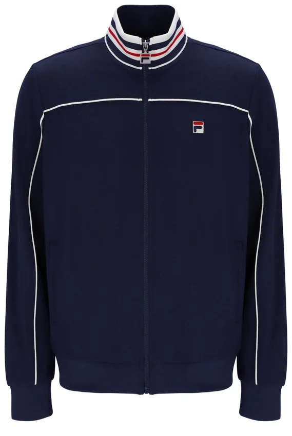 Giacca da tuta Fila Federico con collo a punta blu navy