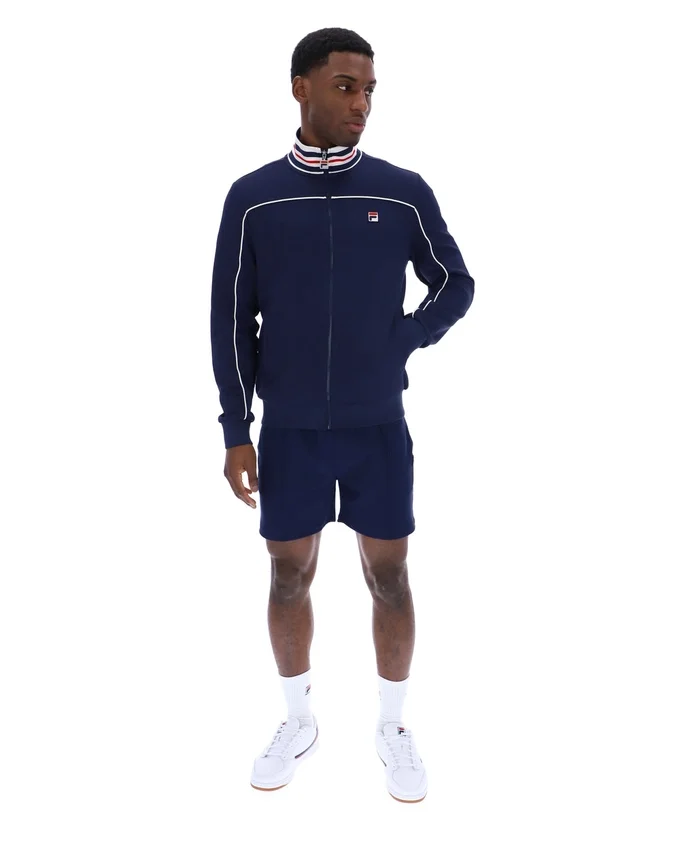 Giacca da tuta Fila Federico con collo a punta blu navy
