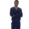 Giacca da tuta Fila Federico con collo a punta blu navy