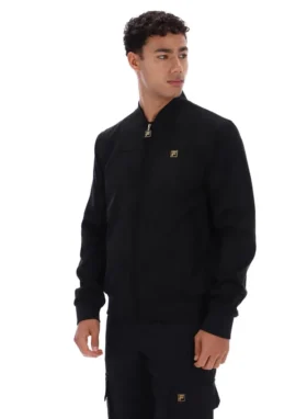 Giacca Dean nera in finta pelle scamosciata con zip integrale