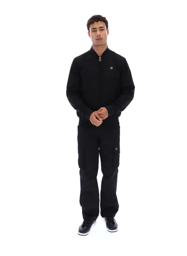 Giacca Dean nera in finta pelle scamosciata con zip integrale
