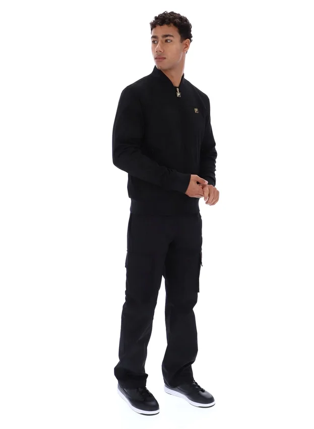 Giacca Dean nera in finta pelle scamosciata con zip integrale