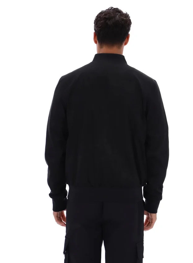 Giacca Dean nera in finta pelle scamosciata con zip integrale