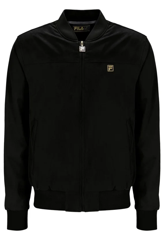 Giacca Dean nera in finta pelle scamosciata con zip integrale