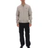 Giacca Dean vintage color kaki in finta pelle scamosciata con zip integrale