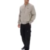 Giacca Dean vintage color kaki in finta pelle scamosciata con zip integrale