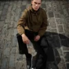 Giacca Ian con zip integrale in verde oliva scuro