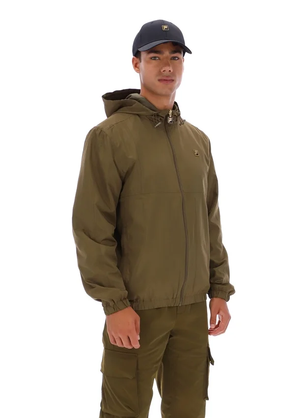 Giacca Ian con zip integrale in verde oliva scuro