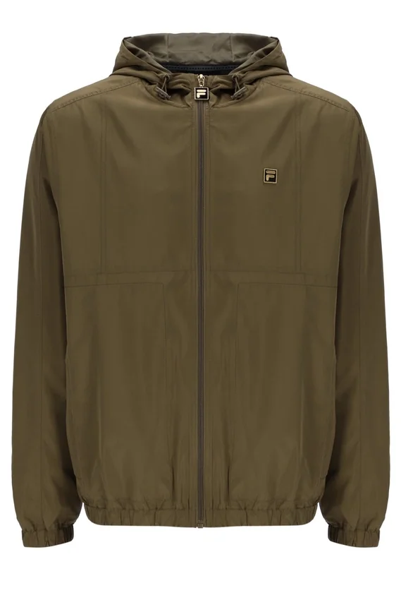 Giacca Ian con zip integrale in verde oliva scuro