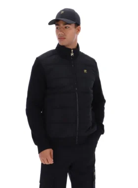 Giacca imbottita con zip integrale Jerry nera