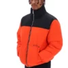Giacca imbottita unisex Evan con inserti in Tangerine Tango