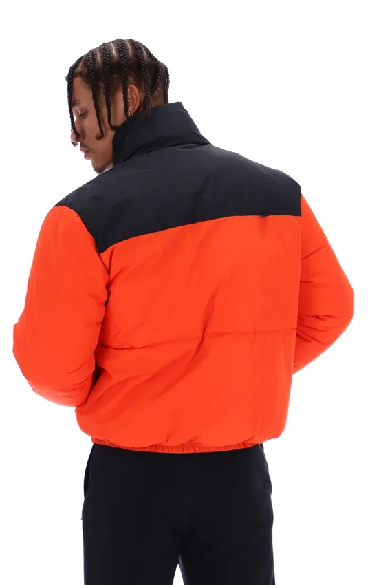 Giacca imbottita unisex Evan con inserti in Tangerine Tango