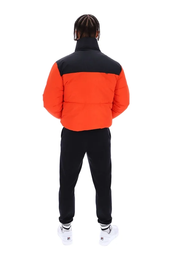 Giacca imbottita unisex Evan con inserti in Tangerine Tango