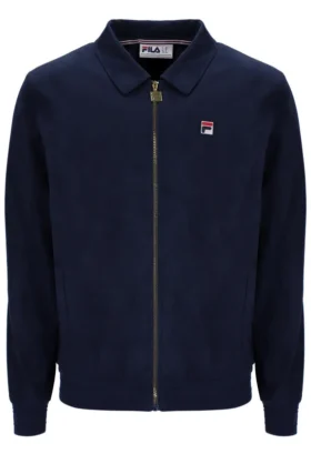 Giacca in pelle scamosciata Fila Francesco blu navy