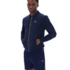 Giacca in pelle scamosciata Fila Francesco blu navy