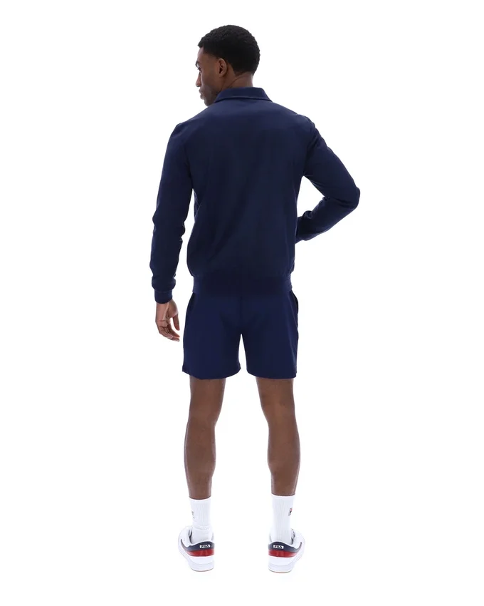 Giacca in pelle scamosciata Fila Francesco blu navy