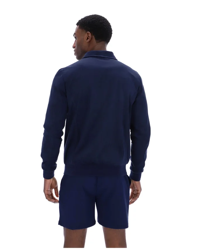 Giacca in pelle scamosciata Fila Francesco blu navy