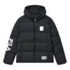 Giacca in piuma oversize con cappuccio della collaborazione Fila x Mihara Yasuhiro "Black White Blue"