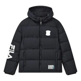 Giacca in piuma oversize con cappuccio della collaborazione Fila x Mihara Yasuhiro "Black White Blue"