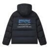 Giacca in piuma oversize con cappuccio della collaborazione Fila x Mihara Yasuhiro "Black White Blue"
