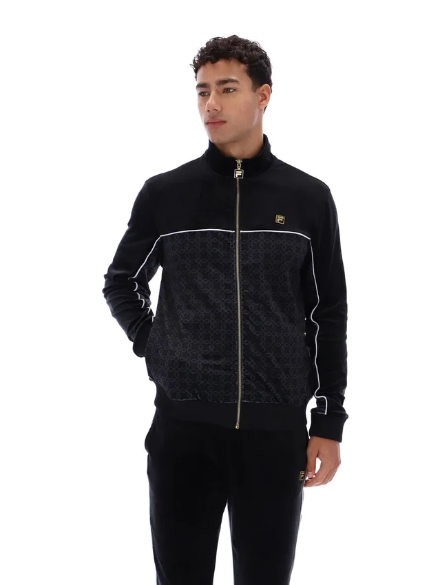 Giacca in velluto nera Higgans con zip integrale