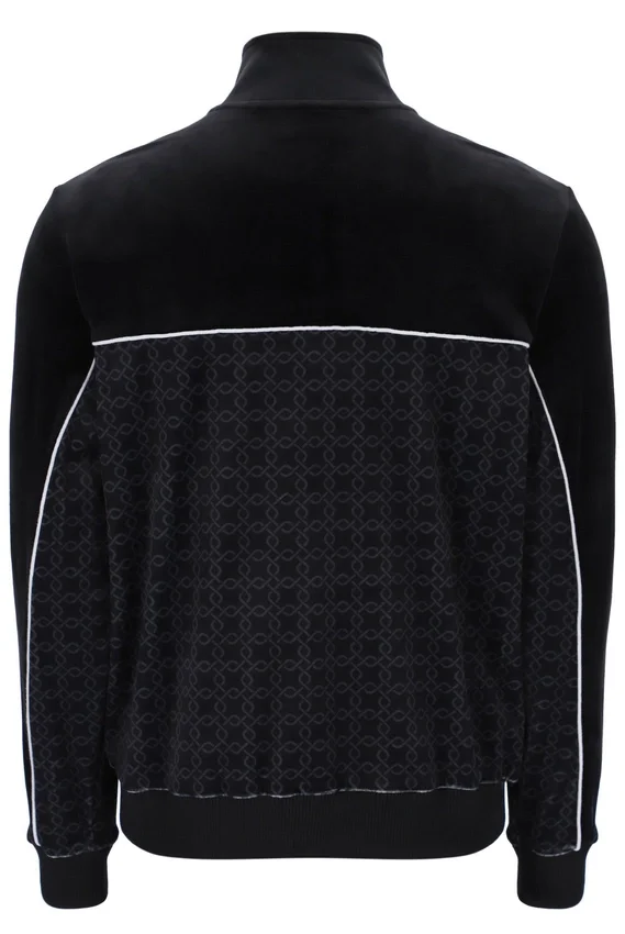 Giacca in velluto nera Higgans con zip integrale