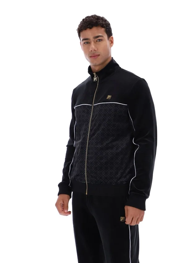 Giacca in velluto nera Higgans con zip integrale