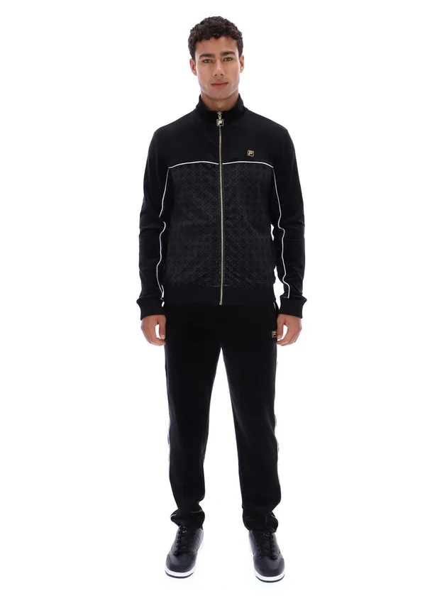 Giacca in velluto nera Higgans con zip integrale