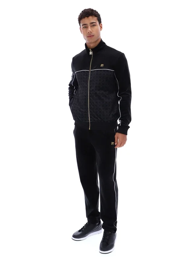 Giacca in velluto nera Higgans con zip integrale