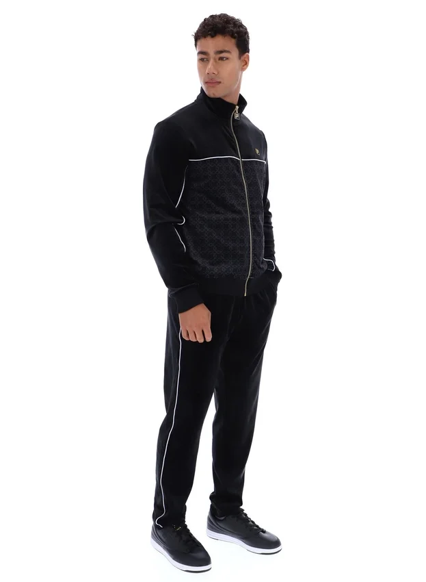 Giacca in velluto nera Higgans con zip integrale