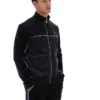 Giacca in velluto nera Higgans con zip integrale