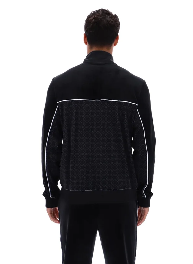 Giacca in velluto nera Higgans con zip integrale