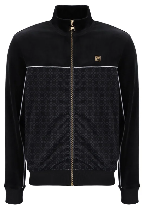 Giacca in velluto nera Higgans con zip integrale