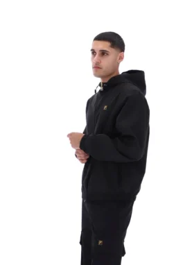 Giacca nera Ian con zip integrale
