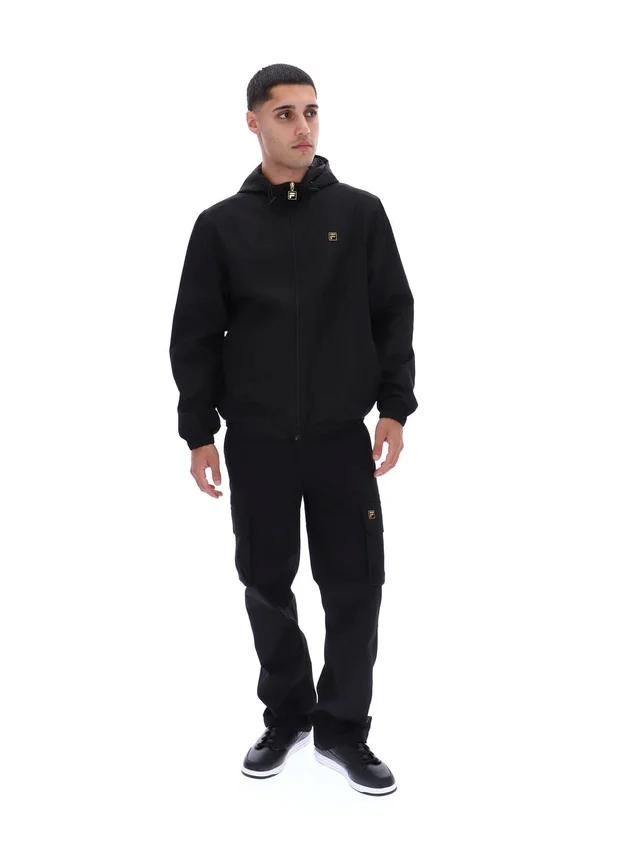 Giacca nera Ian con zip integrale