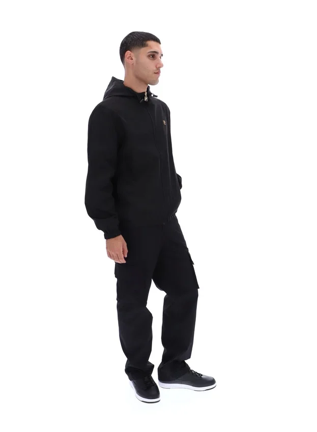 Giacca nera Ian con zip integrale