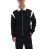 Giacca nera Morton con zip integrale e inserti a contrasto
