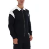 Giacca nera Morton con zip integrale e inserti a contrasto