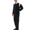 Giacca nera Morton con zip integrale e inserti a contrasto