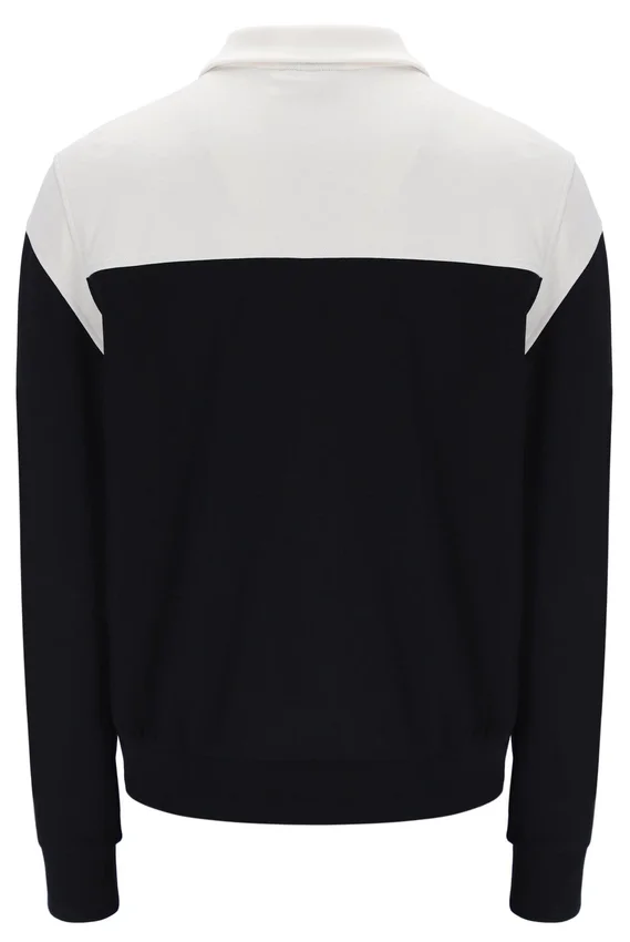 Giacca nera Morton con zip integrale e inserti a contrasto