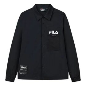 Giacca sportiva casual da uomo Fila con logo Alphabet, nera