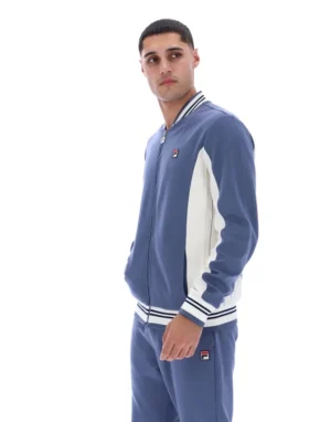 Giacca sportiva da baseball Settanta in stile vintage indaco