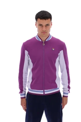 Giacca sportiva da baseball Settanta in viola tramonto