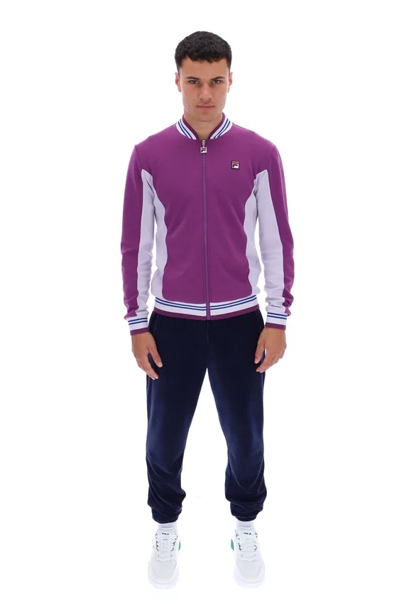Giacca sportiva da baseball Settanta in viola tramonto