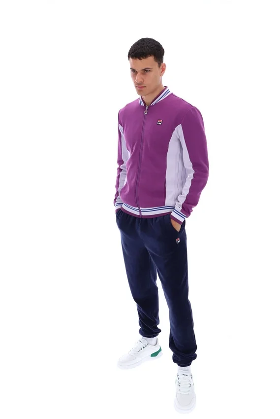 Giacca sportiva da baseball Settanta in viola tramonto