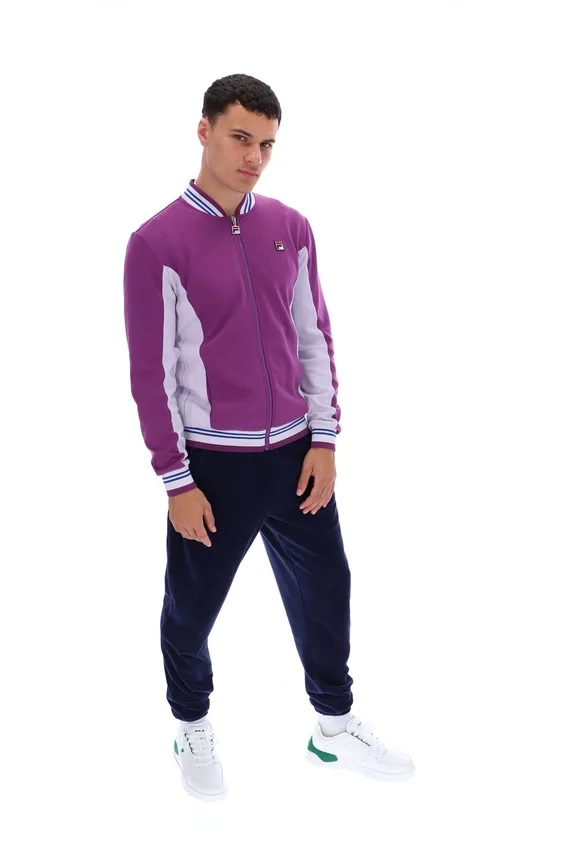 Giacca sportiva da baseball Settanta in viola tramonto