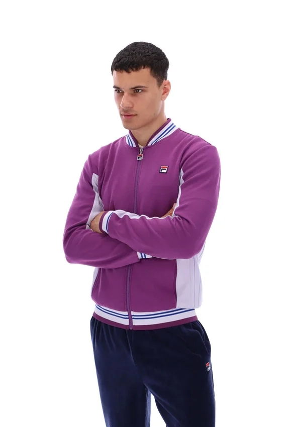 Giacca sportiva da baseball Settanta in viola tramonto
