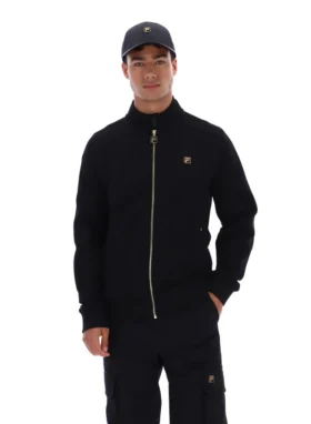 Giacca sportiva nera Davey con zip integrale