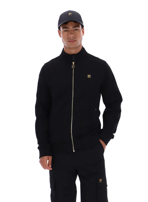 Giacca sportiva nera Davey con zip integrale