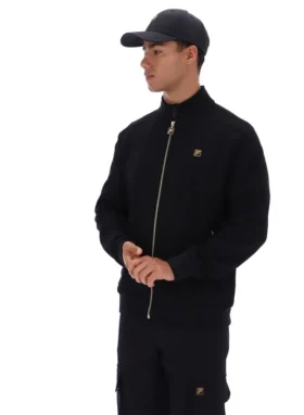 Giacca sportiva nera Davey con zip integrale